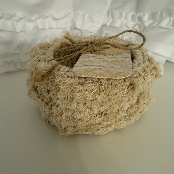 Handwoven Round Coasters Set Of 4 Natural Jute & Cotton Fringed Rustic Boho Deco - Picture 2 of 3